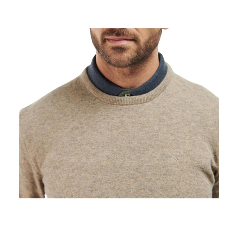 Barbour Pullover Maglia Uomo in 100% lana Beige A24 - BARBOURMKN0345 - ST32 - L - Francavilla Moda